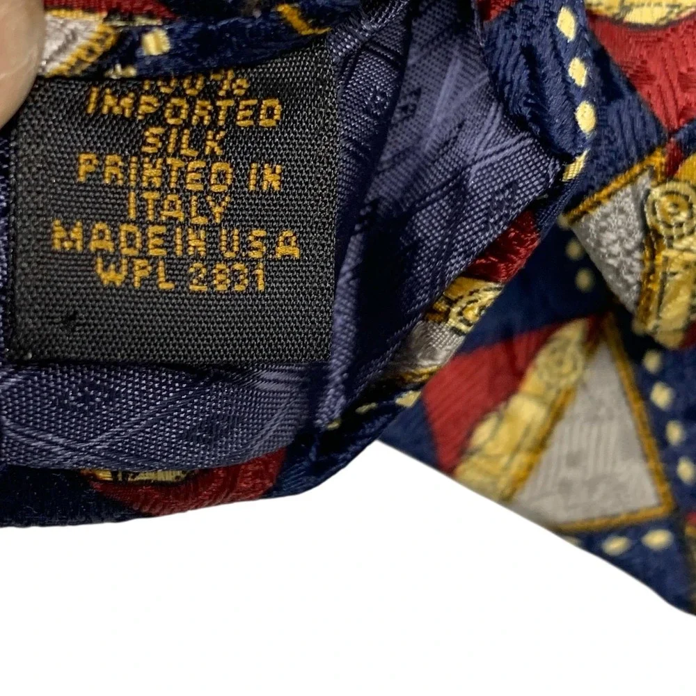 Louis‎ Feraud Men's Silk Necktie Classic Car Design Navy/Red Tie